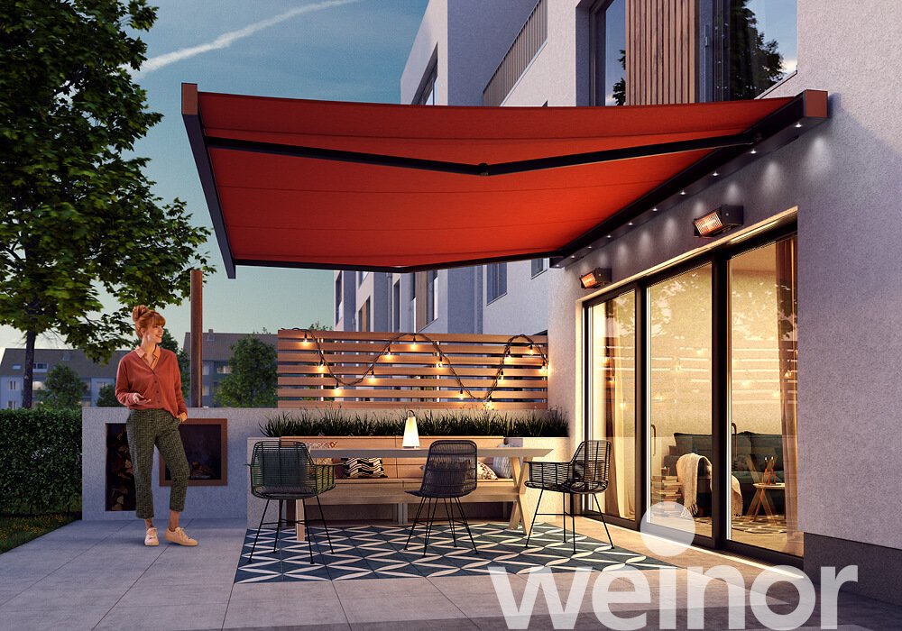 Kassetten-Markise weinor Smaila mit LED-Spots