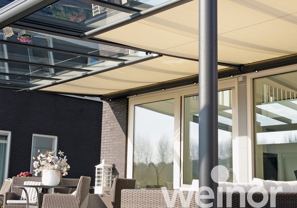 Glas-Terrassendach weinor Terrazza Originale mit Sottezza, mit LED Beleuchtung