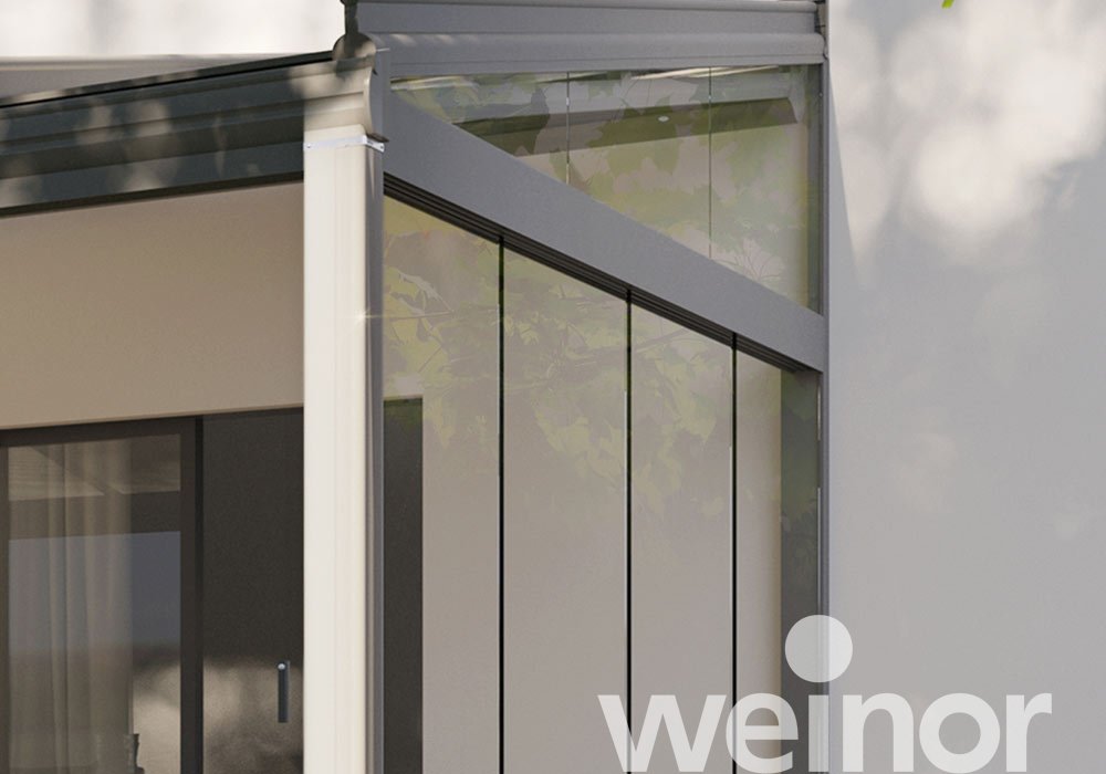 Glas-Terrassendach weinor Terrazza Originale Close up, mit Ganzglas-Elementen