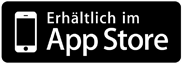 Schwarzer Button mit der Aufschrift "Erhältlich im App Store" in weißer Schrift auf hellem Hintergrund.